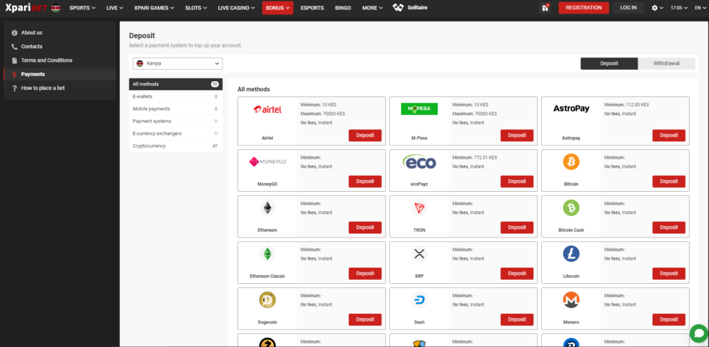 Money Transactions: Deposits and Withdrawals on Xparibet